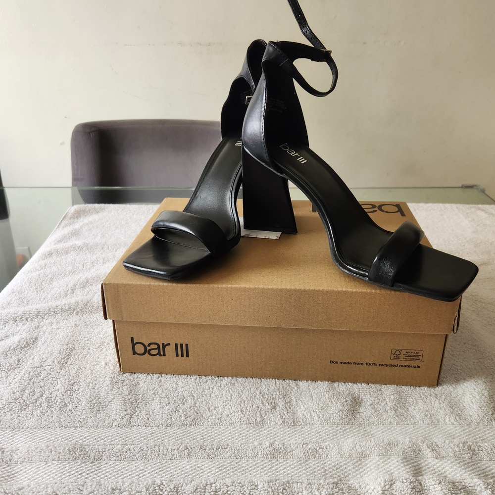 Bar III Women's Black Heeled Sandals